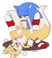 2boys ahe_gao anal anal_sex anthro balls barefoot blue_body bodily_fluids canid canine cum cum_in_ass cum_inside cum_on_face cum_on_own_face cum_on_self duo edit eulipotyphlan fox fur gay gay_sex genital_fluids genitals hedgehog looking_pleasured male male/male male_only male_penetrated male_penetrating male_penetrating_male mammal miles_prower multicolored_body multicolored_fur nude open_mouth open_smile penetration penile penile_penetration penis penis_in_ass red_shoes running_shoes sega senshion sex shoes simple_background smile sonic_(series) sonic_the_hedgehog sonic_the_hedgehog_(series) tails tails_the_fox tan_body tongue tongue_out two_tone_body two_tone_fur white_fur white_gloves yaoi yellow_body yellow_fur