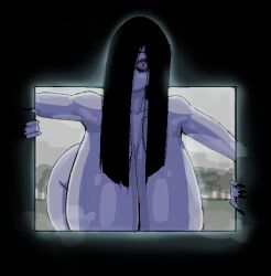 1girls areolae black_hair breasts coming_out_of_tv completely_nude completely_nude_female female female_only huge_breasts long_hair looking_at_viewer mekaatomic naked naked_female nipples nude nude_female solo solo_female the_ring tv yamamura_sadako