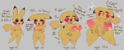 ahe_gao belly_bulge big_breasts bloated_belly blush body_writing breasts bubble_butt choker dialogue eggnant english_text female gamefreak heart lactating lactation nintendo nipple_piercing nipple_rings nose_piercing nose_ring pierced_nipples pikachu pregnant puffy_nipples rosy_cheeks round_ass septum_piercing shortstack solo text thick_thighs tingtongten transformation