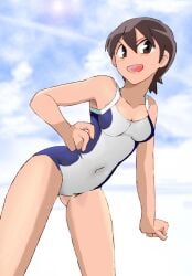 bathing_suit dragon_pilot hisone_to_masotan hoshino_eri short_hair swimsuit