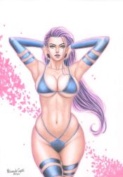 1girls asian_female betsy_braddock big_boobs blue_eyes cleavage curvaceous curvy_body curvy_female deep_cleavage ed_benes_studio eduardo_copati full_cleavage g-string gloves japanese large_breasts long_hair looking_at_viewer marvel marvel_comics mutant psylocke purple_hair purple_lipstick seductive_look seductive_smile solo_female solo_focus straight_hair thighs thong underboob violet_thong voluptuous voluptuous_female x-men