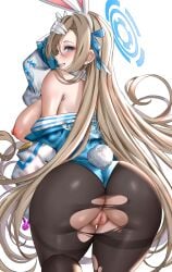 1girls 2022 ass ass_focus ass_shot asuna_(blue_archive) asuna_(bunny)_(blue_archive) back back_view backboob backless_outfit blonde_hair blue_archive blue_eyes blue_leotard bowtie breasts breasts_out bubble_butt bunny_ears bunny_girl bunny_tail bunnysuit detached_collar enmanuelart20 female female_only grin hair_over_one_eye hi_res highleg_leotard hips huge_ass huge_breasts leggings leotard light-skinned_female light_skin long_hair looking_at_viewer looking_over_shoulder millennium_science_school_student pussy slim_waist smile thick_thighs thighs tights torn_clothes uncensored vagina very_long_hair wide_hips