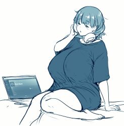 1girls big_breasts breasts breasts_bigger_than_head clothed clothed_female computer erkazooya errorkazoo female female_only female_solo gigantic_breasts headphones huge_breasts human human_female human_only laptop long_shirt nipples nipples_visible_through_clothing original original_character rina_atherina rina_atherina_(errorkazoo) solo solo_female tagme top_heavy top_heavy_breasts