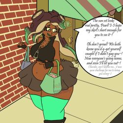 anal_vore ass dark-skinned_female dark_skin lewdmanaphantasy marina_(splatoon) nintendo panties pearl_(splatoon) skirt skirt_lift speech_bubble splatoon splatoon_(series) splatoon_2 vore