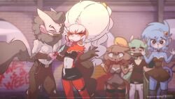 2boys 3girls animated anthro ass baozi_(diives) big_breasts blowjob blush color colored diives female femdom fur jianguo lizhi_(diives) male nude presenting sex shiliu_(diives) small_breasts sound standing tagme text thick_thighs tied_hair video white_hair x-ray xingren xingzuo_temple