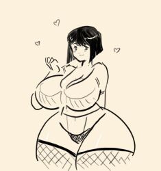 1girls 2022 absurd_res big_breasts breasts cleavage curvaceous curvy female female_focus fishnet_legwear fishnets heart hips hourglass_figure kansais large_breasts panties short_hair solo solo_female solo_focus thick_thighs thighs thong underwear voluptuous wide_hips