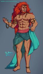 bara beard brown_skin facial_hair ganondorf gay male male_only muscles muscular nintendo rehydrated_ganondorf solo solo_male tears_of_the_kingdom the_legend_of_zelda wererdraws