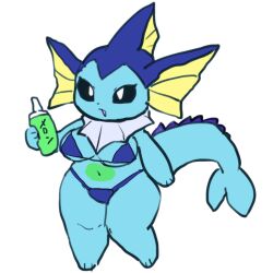 big_breasts breasts eeveelution female pokémon_(species) pokemon pokemon_(species) solo swimsuit tagme vaporeon zamuzaza2