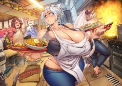 5girls cleavage cooking female female_only food gofa hanako_(debaucheryninja) huge_breasts multiple_girls tagme vella_(debaucheryninja) voluptuous