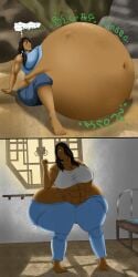 1girls abs ass avatar_legends barefoot belly big_ass big_belly big_breasts breasts burp burping cleavage clothing comic dark-skinned_female dark_skin dialogue english_text female huge_ass huge_belly huge_breasts huge_hips hyper_ass korra large_breasts musclegut same_size_vore sequence snoup77 speech_bubble stomach_noises text the_avatar the_legend_of_korra thick_thighs vore water_tribe wide_hips