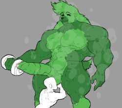 2021 abs alex_(carpetwurm) anon anthro ball_sniffing ball_worship biceps bodily_fluids closed_eyes duo erection exercise faceless_character faceless_male foreskin fur genitals green_body green_fur hi_res humanoid_genitalia humanoid_penis kknssd lagomorph leporid male male/male mammal muscular musk nude penis rabbit smile sniffing sweat weightlifting workout