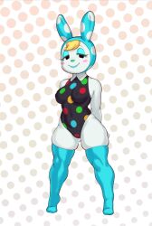 animal_crossing anthro breasts female female_focus female_only francine_(animal_crossing) fur furry furry_only leotard nintendo rabbit rizdraws snooty_villager solo source_request standing thick_thighs thighs year_request