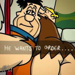 2boys ass barney_rubble cartoon_network fabfelipe fred_flintstone he_wants_to_order male male_focus male_only meme selfie snake snapchat the_flintstones upskirt