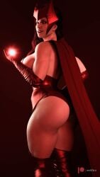 3d alien alien_girl ass big_ass big_breasts breasts cape cga3d cleavage cosplay crossover_cosplay curvaceous curvy curvy_female curvy_figure dc dc_comics dress erotichris fusion fusion_character kara_danvers kara_zor-el kryptonian marvel marvel_comics scarlet_witch_(cosplay) see-through_clothing supergirl thick_thighs thong voluptuous voluptuous_female