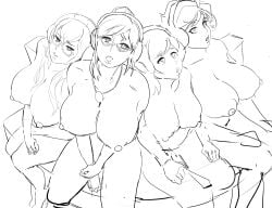 4girls big_breasts glasses group headphones hypnosis idlecil idlecum jane_(snow_daze) kira_(snow_daze) long_hair milf mole_under_mouth mother_and_daughter multiple_girls noelle_(snow_daze) pleading_with_her_eyes ponytail sarah_(snow_daze) short_hair side_ponytail snow_daze tagme tomboy voluptuous