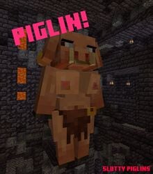 anthro breasts female female_piglin mammal microsoft minecraft mojang nipples piglin solo suina video_games xbox_game_studios