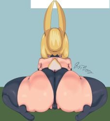 bigtboss blonde_hair bunny_girl dat_ass shortstack thighhighs