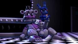 2boys 3d 3d_animation animated animatronic balls cum cum_inside cumshot duo five_nights_at_freddy's five_nights_at_freddy's:_sister_location funtime_freddy_(fnafsl) gay gay_sex genital_fluids glamrockfoxy568 longer_than_30_seconds male male/male male_only masturbation no_sound non-human penetration penis puppet_bonnie_(fnafsl) sex smaller_male testicles video yaoi