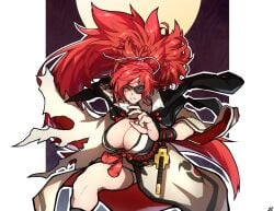 1girls angry angry_expression angry_face babo baiken big_breasts breasts busty eye_patch face_markings female female_only guilty_gear huge_breasts japanese_clothes japanese_clothing katana large_breasts legs long_hair markings one_eyed ready_to_fight red_eyes red_hair redhead revealing_clothes samurai scabbard sheathed_weapon solo solo_female sword thick thick_thighs thighs traditional_clothes warrior weapon