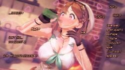 1girls atelier_(series) atelier_ryza big_breasts breasts busty curvaceous curvy curvy_body curvy_female curvy_figure drugs english_text female female_focus huge_breasts large_breasts reisalin_stout text v-kris voluptuous