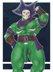 bara big_breasts big_penis dredge_(paladins) green_body green_eyes green_skin lmao paladins skeleton soloemi_(artist)