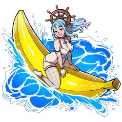 akairiot banana_boat big_breasts bikini blue_hair breasts female iru_may_(akairiot) light-skinned_female original pale-skinned_female solo solo_female tagme