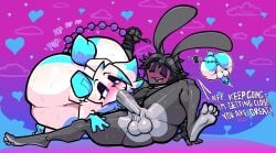 2boys anal_beads anal_beads_pull anthro ass balls big_ass big_butt big_penis blowjob blush bubble_butt butt cydennis2 cyds2 d_(cyds2) feet femboy gay huge_ass large_ass large_butt male male_only penis rabbit sweaty sweaty_balls thick_thighs wide_hips zanny_(character)