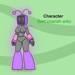 1girls female_focus female_only introduction mariah_arts nude_female redesign robot robot_girl rule_34_(paheal) sam_(mariah_arts) screen_face tv_head yellolight