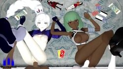 2boys 2girls 3d animated ass blue_eyes burstingseas clothed_female clothed_female_nude_male clothed_sex dark-skinned_female dark-skinned_male dark_skin dominant_male emerald_sustrai female figurines foursome functionally_nude functionally_nude_female green_hair group_sex hand_holding human human_only interracial light-skinned_female light-skinned_male male male/female medium_breasts multiple_boys multiple_girls no_bra no_panties no_sound on_bed pale-skinned_female pale-skinned_male pale_skin parallel_sex pov red_eyes rwby sex sex_bet straight submissive_female uno uno_card unseen_male_face video weiss_schnee white-skinned_female white-skinned_male white_hair