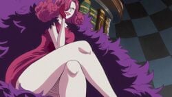 1girls breasts charlotte_galette crossed_legs curly_hair curvy curvy_body curvy_female curvy_milf female female_only human large_breasts legs lipstick long_legs milf miniskirt one_piece original_character pink_eyes red_hair sexually_suggestive sitting sitting_upskirt skirt skirt_lift smile solo solo_female solo_focus thick_legs thick_thighs thighs toei_animation upskirt voluptuous voluptuous_female whole_cake_island yellow_eyes