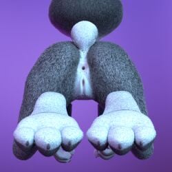 1:1 1girls 3_toes 3d 3d_(artwork) absurd_res anus ass blender_(disambiguation) cotg_(artist) digital_media_(artwork) disney faceless feet female female_only foot_fetish foot_focus fur furry gaping genitals grey_body grey_fur hi_res judy_hopps kneeling lagomorph leporid mammal naked nude paws pussy rabbit rear_view simple_background solo solo_female square toes vagina zootopia