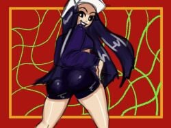 animated animated_gif big_ass black_hair brialzebubbie cassette_girl cigarette crop_hoodie female female_only friday_night_funkin hotpants newgrounds pale-skinned_female shorts smirk sp4gh3tt1_(artist) twerking