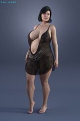 1girls 3d big_breasts black_dress female mature_female milf osiris2000 pregnant ready_to_pop thick_thighs