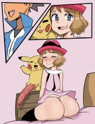 ass big_ass cheating cucked_by_pokemon cuckold feral feral_on_human huge_cock implied_cheating implied_sex netorare ntr penis pikachu pokémon_(species) pokemon pokephilia reach025 rider117 satoshi_(pokemon) serena_(pokemon) small_but_hung veiny_penis