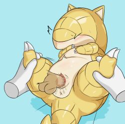 blush bodily_fluids female feral furry generation_1_pokemon genital_fluids genitals hi_res male male/female mammal nintendo penetration pkpk_arrow pokemon pokemon_(species) pussy pussy_juice sandshrew simple_background video_games