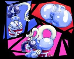 ahe_gao anal big_breasts big_butt bondage coiled_up coiling gorila_invisible_(artist) leviathan_(skullgirls) massive_ass skullgirls squigly