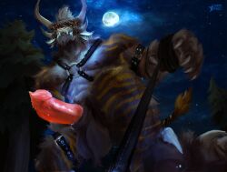 balls charr charr_starz cordalk felid feline first_person_view genitals guild_wars harness leash leash_pull leashed_pov male mammal muscular penile_spines penis pov_crotch solo video_games