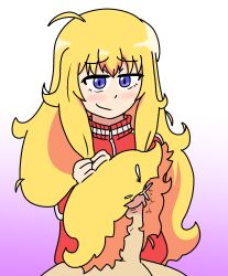 angel blonde_hair brushjob female gabriel_dropout hairjob otk-sage