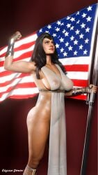 1girls 3d 3d_(artwork) american_flag big_ass big_breasts blender blender_(software) breasts brown_hair dc dc_comics diana_prince dress female female_only flag heroine injustice_2 muscular muscular_female obscuradomini pose see-through see-through_clothing solo solo_female visible_nipples wonder_woman wonder_woman_(injustice) wonder_woman_(series)