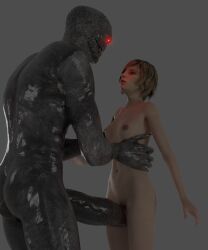 3d 3d_(artwork) aretikos blender caught glowing_eyes hyper_penis imminent_rape lifted_by_another male monster monster_cock penis regenerator resident_evil silent_hill size_difference