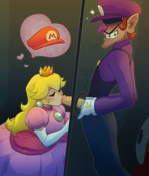 1boy 1girls 2024 bathroom blonde blonde_female blonde_hair blowjob blush both_sides brown_hair closed_eyes clothed_female clothed_male clueless crown cute dress female glory_hole kneeling long_hair male mario_(series) mistaken_identity never_safe_from_waluigi nightowlnsfw nintendo oblivious oral penis petite pink_dress pink_lips pink_lipstick princess princess_peach questionable_consent royal royalty short_hair showing_both_sides shy_guy slim super_mario_bros. toilet tricked tricked_into_blowjob tricked_into_sex waluigi