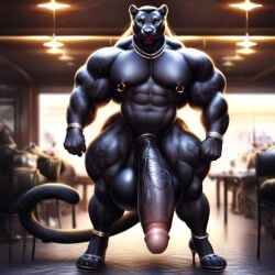 1male 4_toes abs absolute_unit ai_generated anthro anthro_only biceps big_muscles black_panther blind_date bodybuilder bracelet bracelets broad_shoulders bulging_biceps bulging_pecs calves casual_boner casual_nudity clavicle clawed_fingers clawed_toes cock_ring date date_night detailed detailed_fur erection facing_viewer fancy fancy_clothing femboy feminine feminine_male hard_nipples high_heels huge_muscles hyper_balls hyper_genitalia hyper_muscles hyper_penis jewelry_only long_hair looking_at_viewer male male_only muscular muscular_male nai_diffusion necklace nipple_piercing nipple_rings nude pantherine pecs pectoral_bulge piercing_eyes red_lipstick restaurant shameless solo theblockhead thick_body thick_legs thick_penis thick_thighs veiny veiny_balls veiny_muscles veiny_penis veiny_testicles wide_hips your_date_tonight