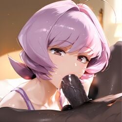 ai_generated beautifulbbc blowjob dark-skinned_male dark_skin huge_cock interracial komi-san_wa_komyushou_desu osana_najimi penis