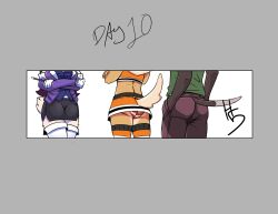 1boy 2girls anthro ass female furry high5art male panties tagme