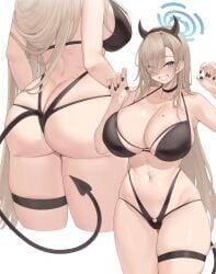 1girls ass asuna_(blue_archive) blonde_hair blue_archive blue_eyes bra breasts dat_ass female hair_over_one_eye hi_res hips huge_ass huge_breasts kuavera light-skinned_female light_skin long_hair naughty_face panties succubus succubus_costume thick_thighs thighs wide_hips