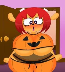 3barts bedroom big_breasts hearts_in_eyes lammy_lamb pajamas parappa_the_rapper sony sony_corporation sony_interactive_entertainment too_small_clothes um_jammer_lammy wide_hips