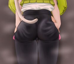 alac peritya_(girls'_frontline_2) girls'_frontline girls'_frontline_2:_exilium 1girls female 1other lower_body clothing tight_clothing pants jacket tail steam steaming_body feet_out_of_frame ass ass_focus pussy_juice cameltoe ass_grab hip_vent grabbing grabbing_ass groping groping_ass