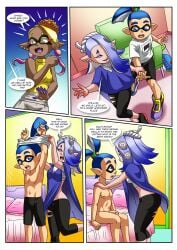 1boy 2girls bbmbbf comic female frye_(splatoon) fur34 inkling inkling_boy john_(splatoon) male male/female nintendo nude palcomix penis shiver_(splatoon) splatoon splatoon_3 tricolor_turf_war_(comic) undressing