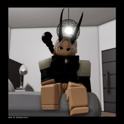 1girls 3d bed bedroom before_sex commando horns horny_female legs_apart looking_at_viewer roblox roblox_avatar robloxian scorpion_tail sitting_on_bed tagme tagme_(artist) tight_clothing unimpressed vagina waiting wholetex_(user)