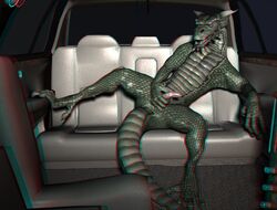 3d 3d_anaglyph car dragon male masturbation scalie solo unknown_artist